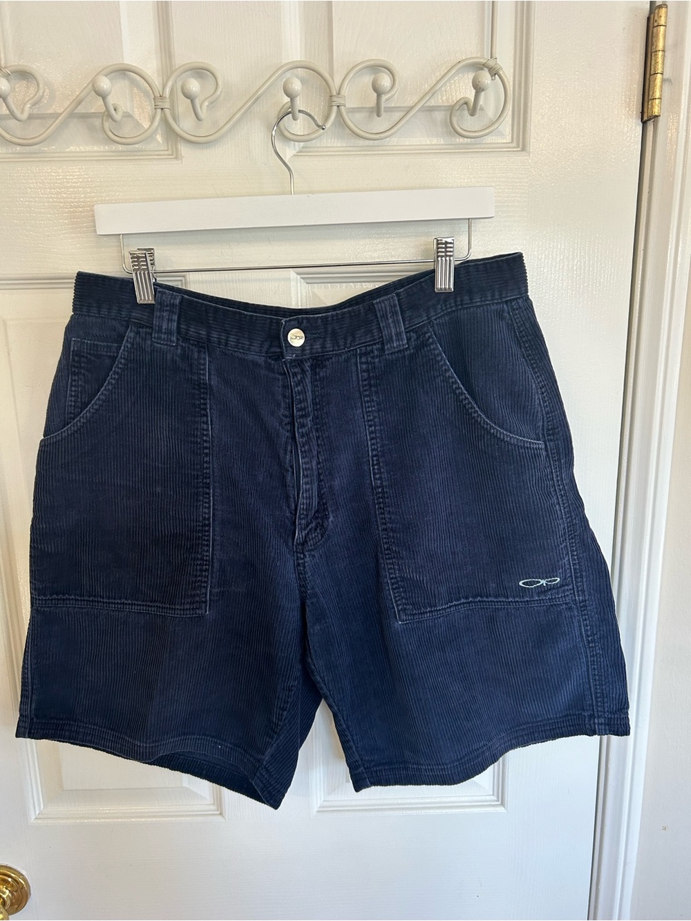 Vintage Rare OP Men's Navy Corduroy Shorts Size 34